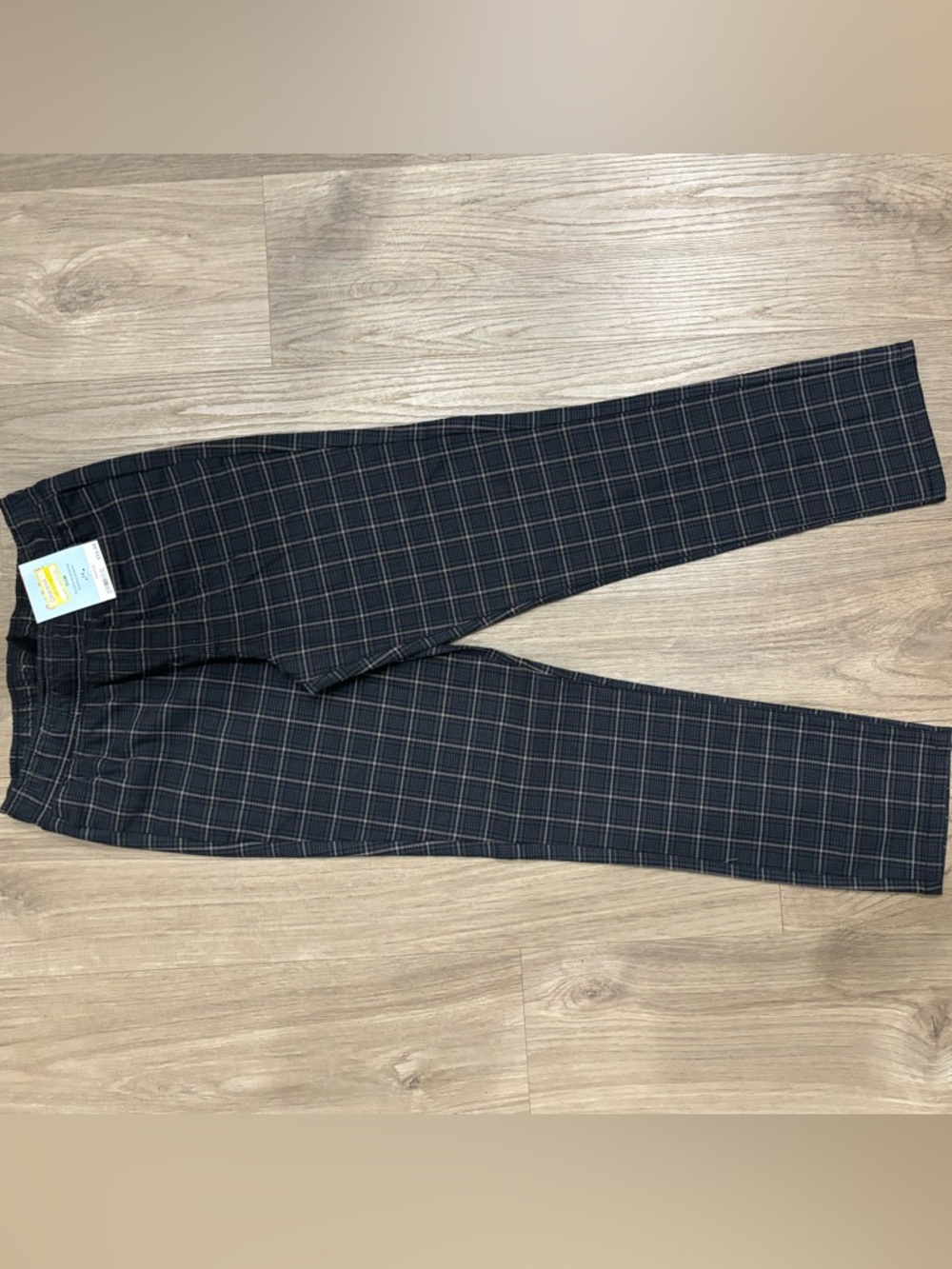 Boy’s Slim Fit Navy Plaid Pants- Size 10